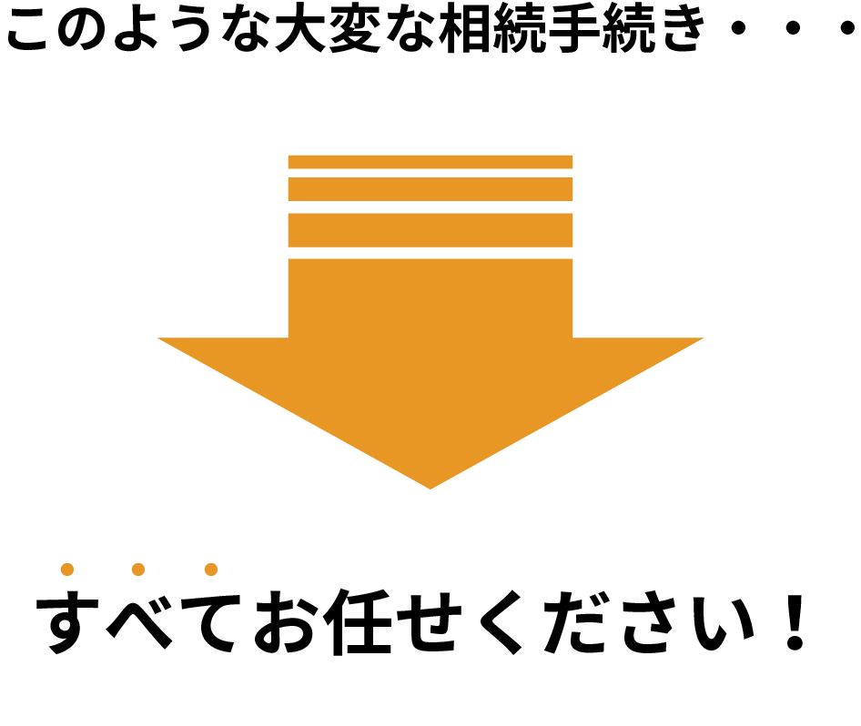このような大変な相続手続き全てお任せください！